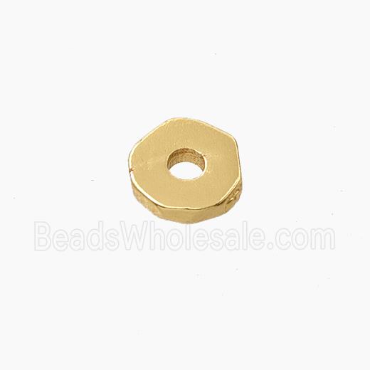 Copper Heishi Spacer Beads Faceted Gold Plated