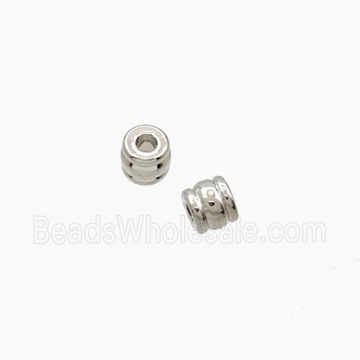 Copper Tube Beads Platinum Plated