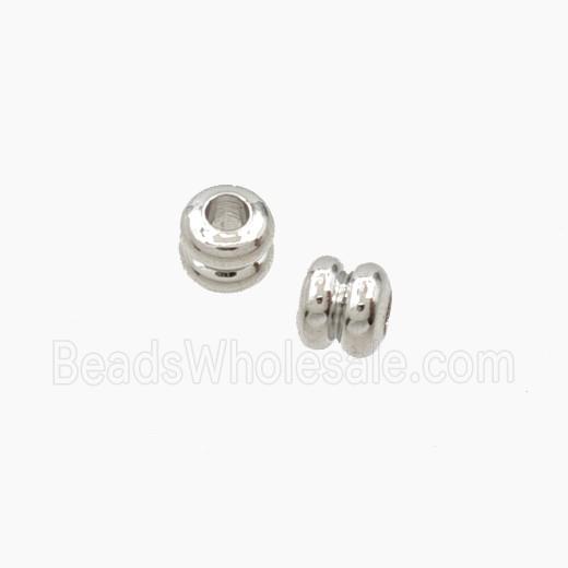 Copper Tube Beads Platinum Plated