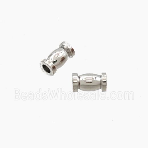 Copper Tube Beads Platinum Plated