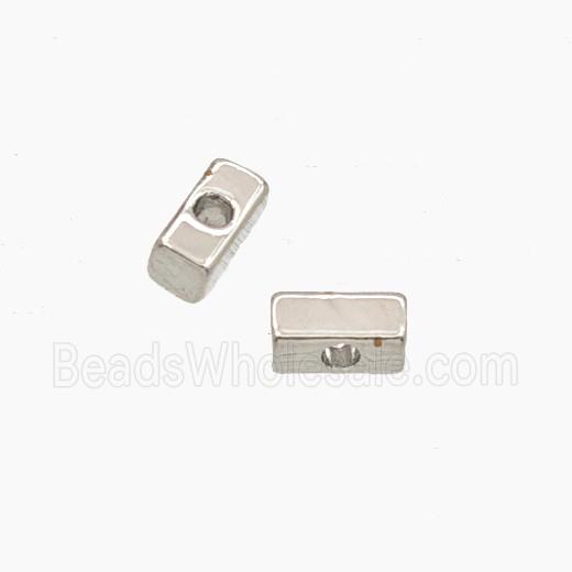 Copper Cuboid Beads Platinum Plated