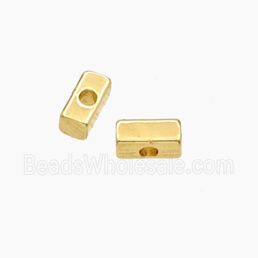 Copper Cuboid Beads Gold Plated