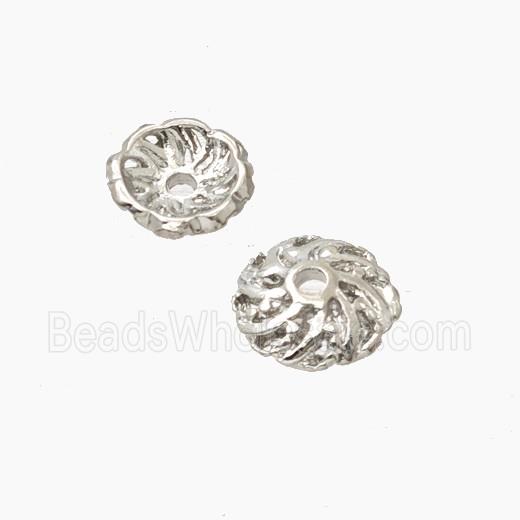 Copper BeadCaps Platinum Plated