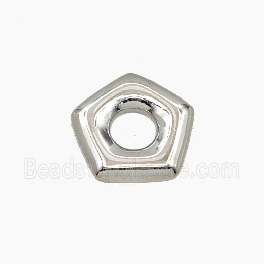 Copper Polygon Beads Star Platinum Plated