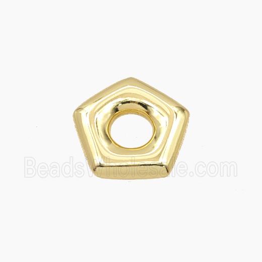 Copper Polygon Beads Star Gold Plated