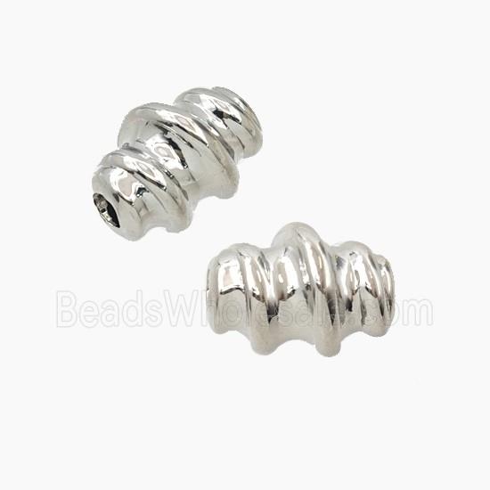 Copper Tube Beads Screw Large Hole Platinum Plated