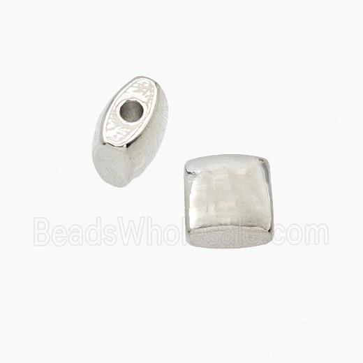 Copper Square Beads Platinum Plated