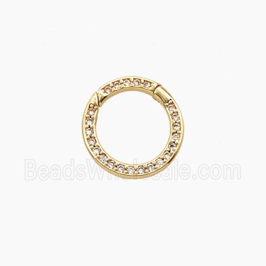 Copper Carabiner Clasp Pave Zirconia Gold Plated