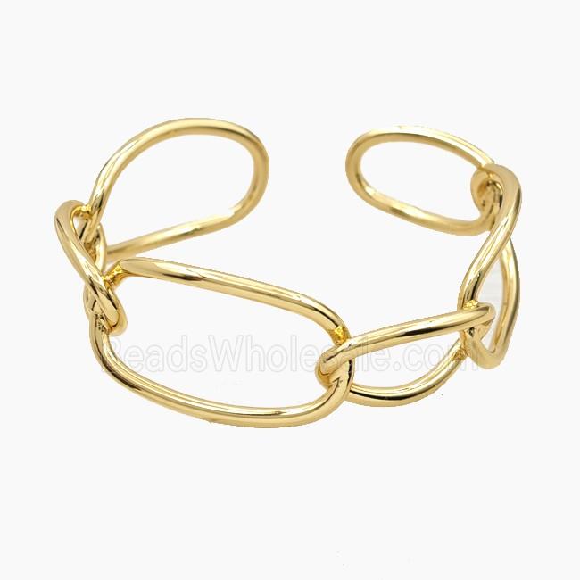 Copper Open Cuff Bangles Gold Plated