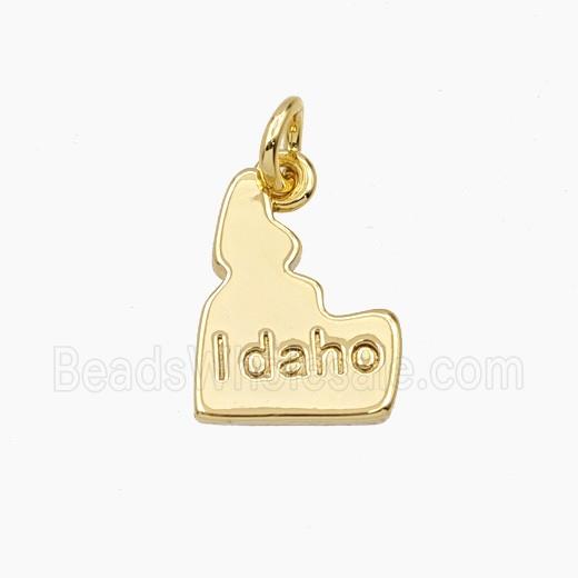 Copper Idaho Maps Pendant Gold Plated