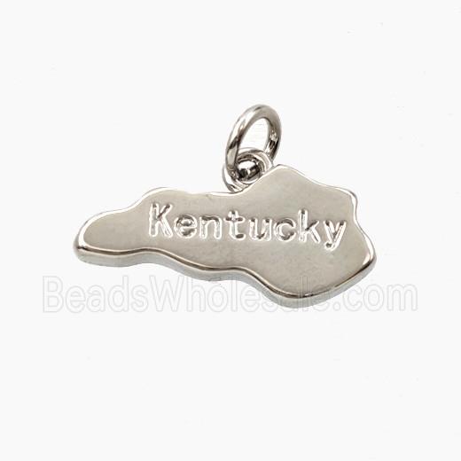 Copper Maps Of Kentucky Pendant Platinum Plated