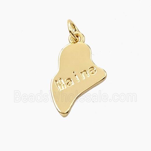 Copper Maps Of Maine Pendant Gold Plated