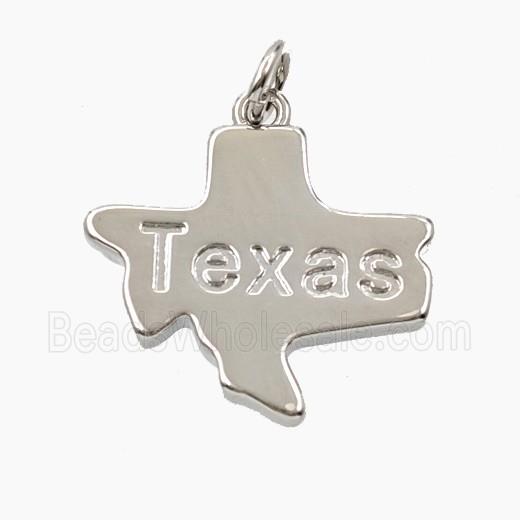 Copper Maps Of Texas Pendant Platinum Plated