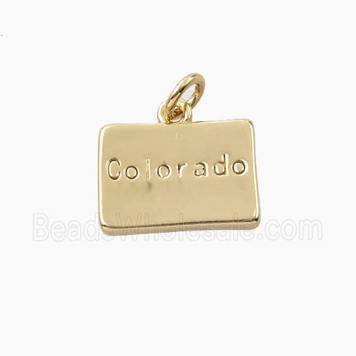Copper Maps Of Colorado Pendant Gold Plated