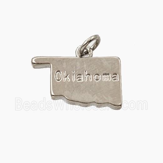 Copper Maps Of Oklahoma Pendant Platinum Plated
