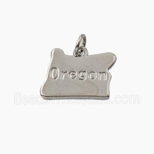 Copper Maps Of Oregon Pendant Platinum Plated
