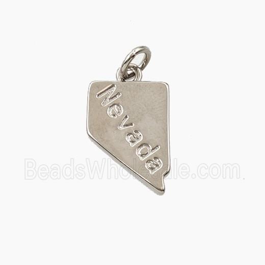 Copper Maps Of Nevada Pendant Platinum Plated