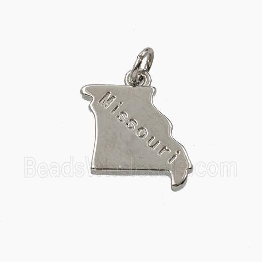 Copper Maps Of Missouri Pendant Platinum Plated