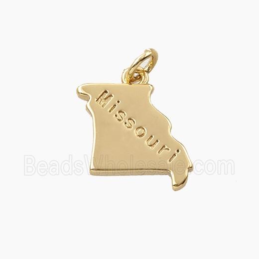 Copper Maps Of Missouri Pendant Gold Plated