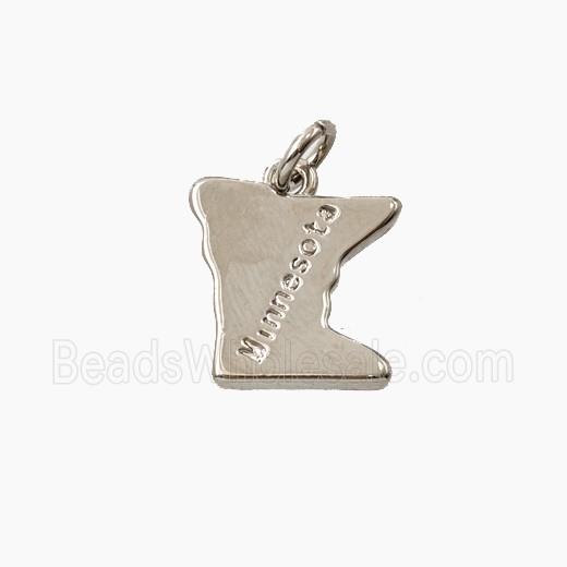 Copper Maps Of Minnesota Pendant Platinum Plated