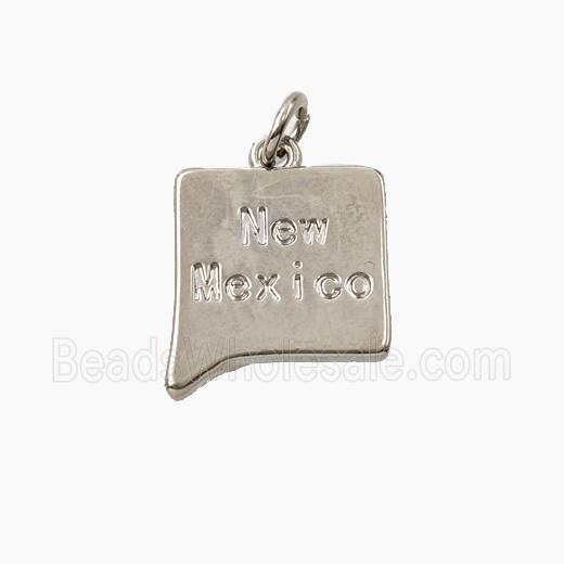 Copper Maps Of New Mexico Pendant Platinum Plated