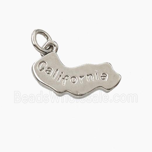 Copper Maps Of California Pendant Platinum Plated