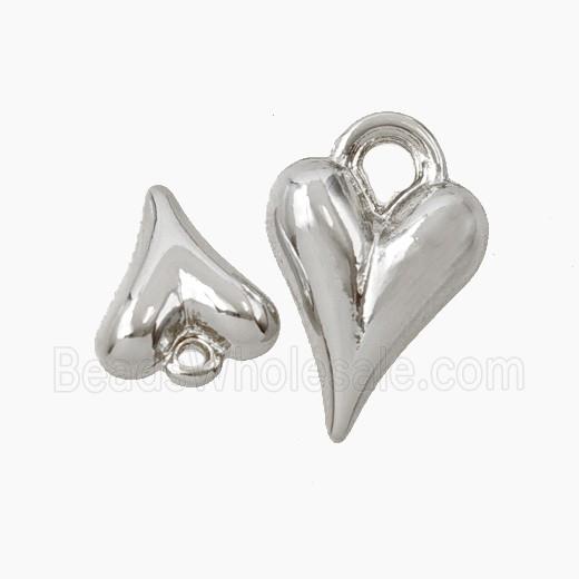 Copper Heart Pendant Platinum Plated