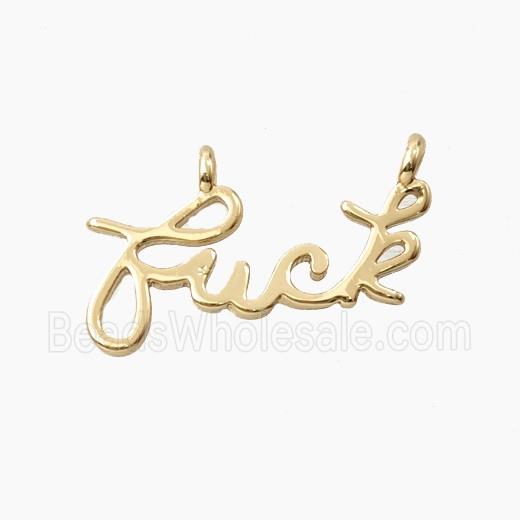 Copper Fuck Pendant 2loops Gold Plated