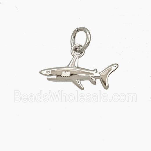 Copper Shark Pendant Platinum Plated