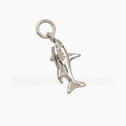 Copper Shark Pendant Platinum Plated