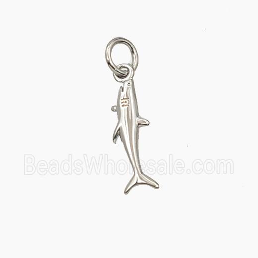 Copper Shark Pendant Platinum Plated