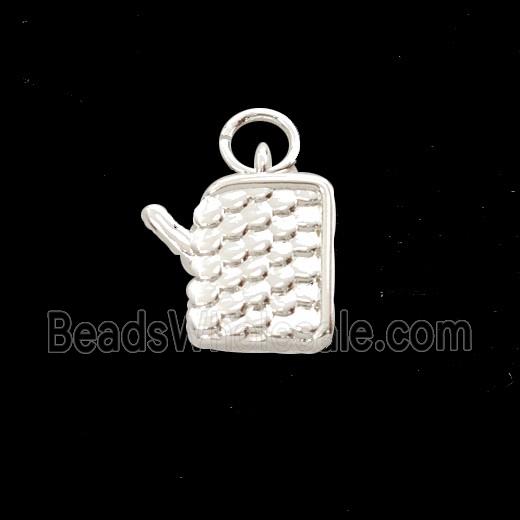 Copper Watering Can Pendant Shiny Silver
