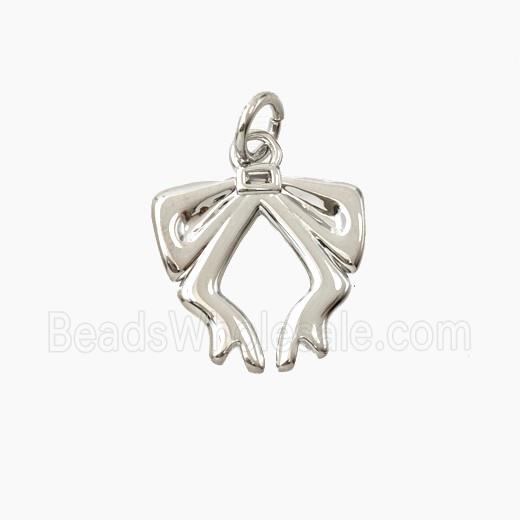 Copper Bowknot Pendant Platinum Plated