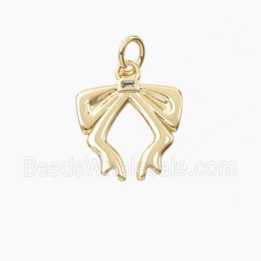 Copper Bowknot Pendant Gold Plated