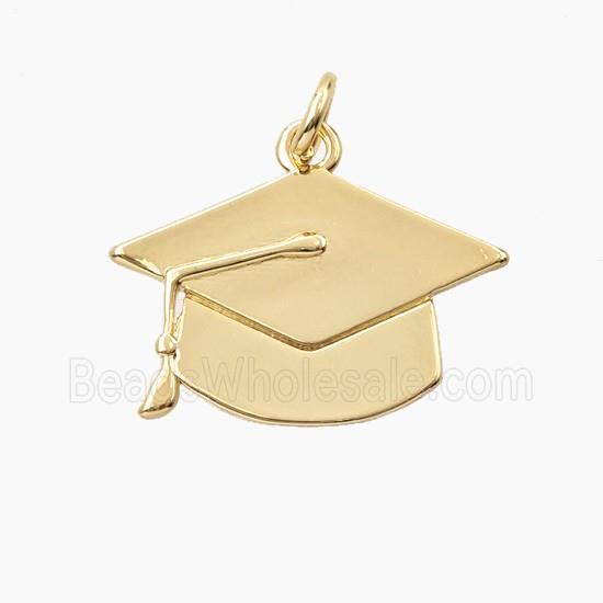 Copper Graduation Cap Pendant Gold Plated