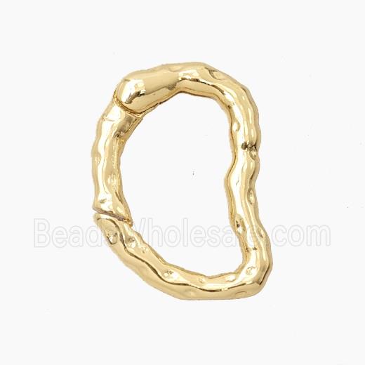Copper Carabiner Clasp Hammered Gold Plated