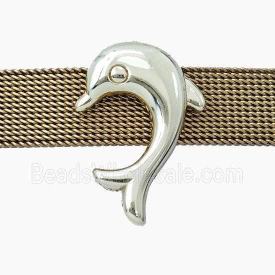 Copper Dolphin Beads Flat Hole Gold Plated