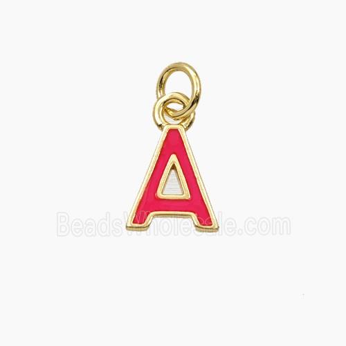 Copper Letter-A Pendant Enamel Gold Plated