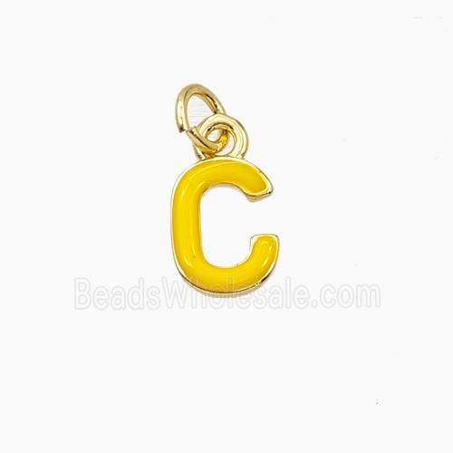 Copper Letter-C Pendant Enamel Gold Plated