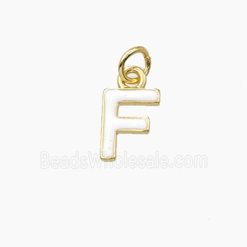 Copper Letter-F Pendant Enamel Gold Plated