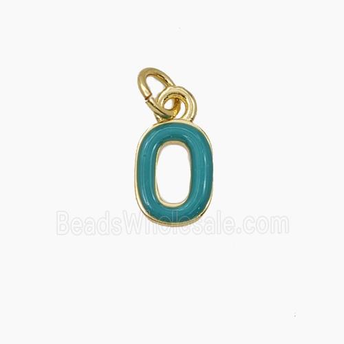 Copper Letter-O Pendant Enamel Gold Plated