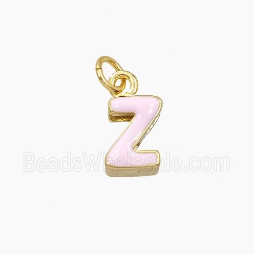 Copper Letter-Z Pendant Enamel Gold Plated