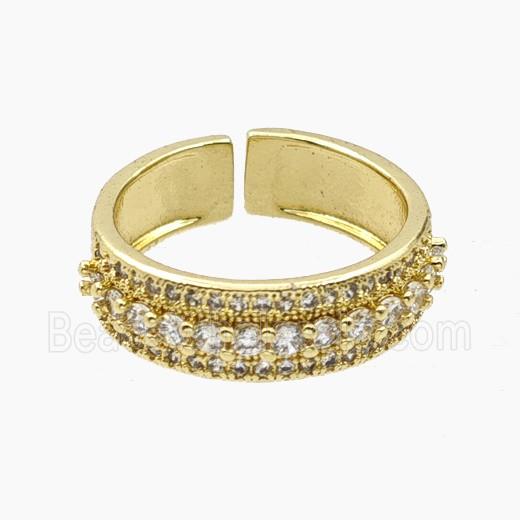 Copper Rings Pave Zirconia Gold Plated