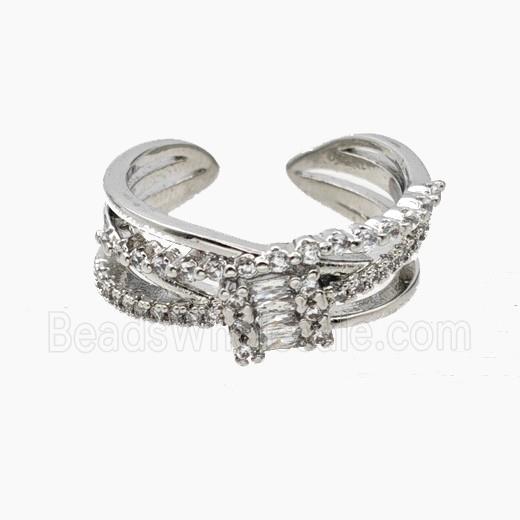 Copper Rings Pave Zirconia Platinum Plated