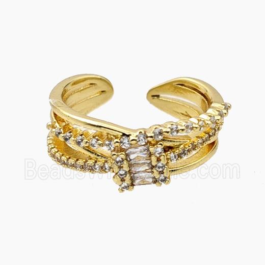 Copper Rings Pave Zirconia Gold Plated