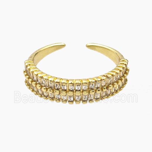 Copper Rings Pave Zirconia Gold Plated