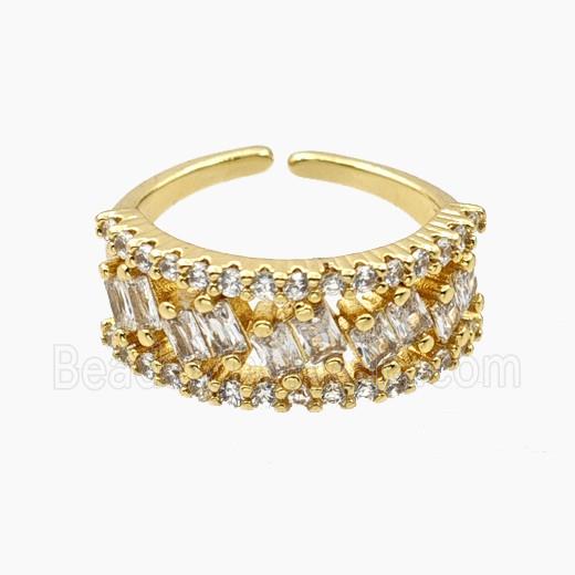 Copper Rings Pave Zirconia Gold Plated