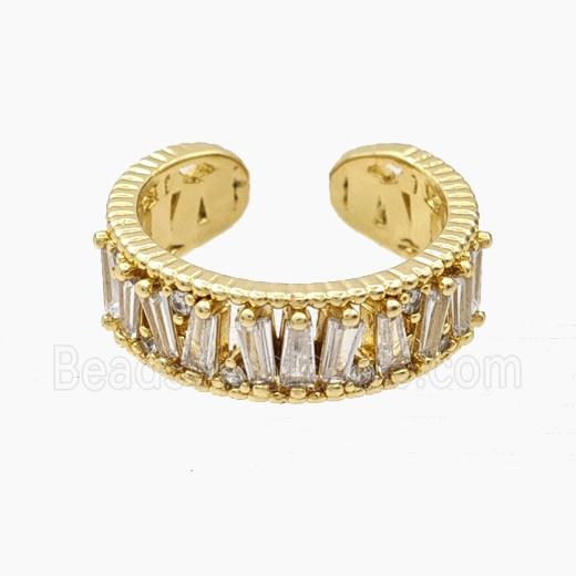 Copper Rings Pave Zirconia Gold Plated