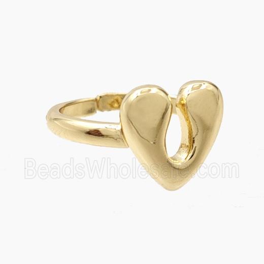 Copper Heart Rings Gold Plated