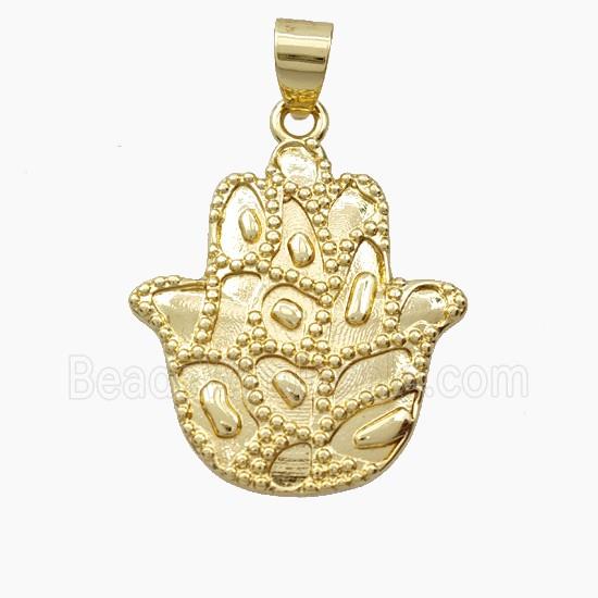 Copper Hamsahand Pendant Bohemia Style Gold Plated